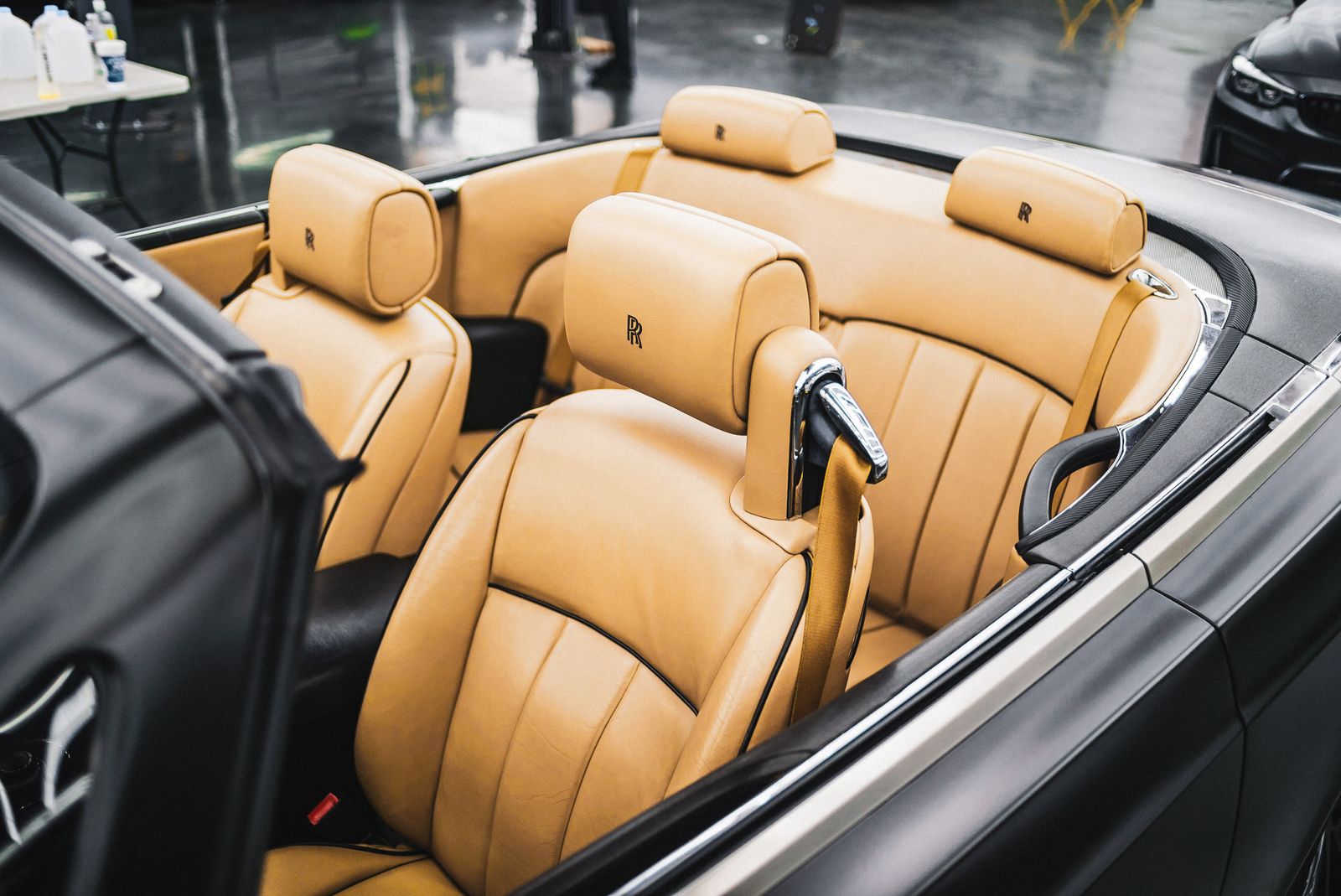 Interior detailing photograph - premium leather car seats after detailing