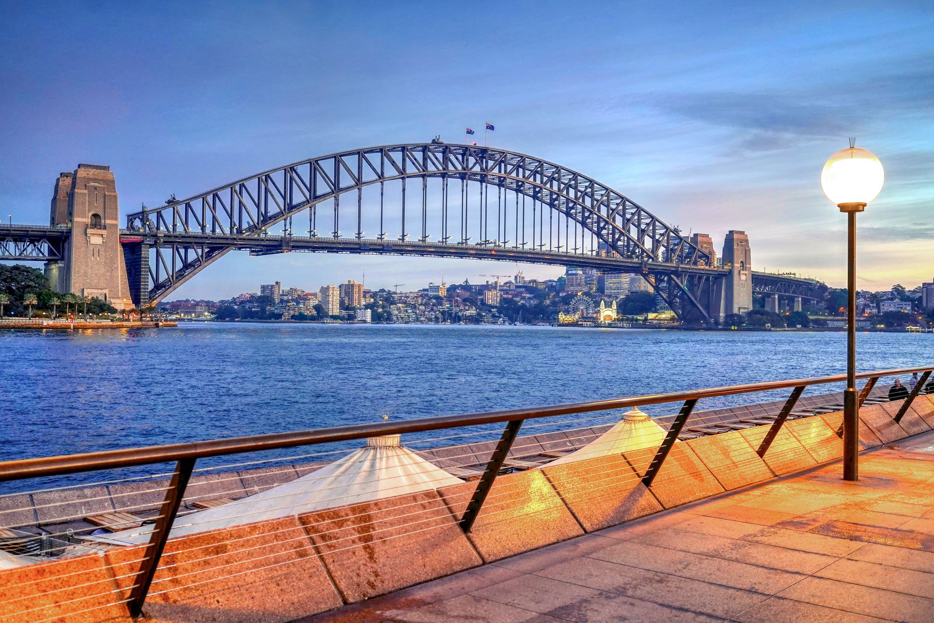 Sydney Harbour Bridge at dusk, representing our Sydney-wide service area